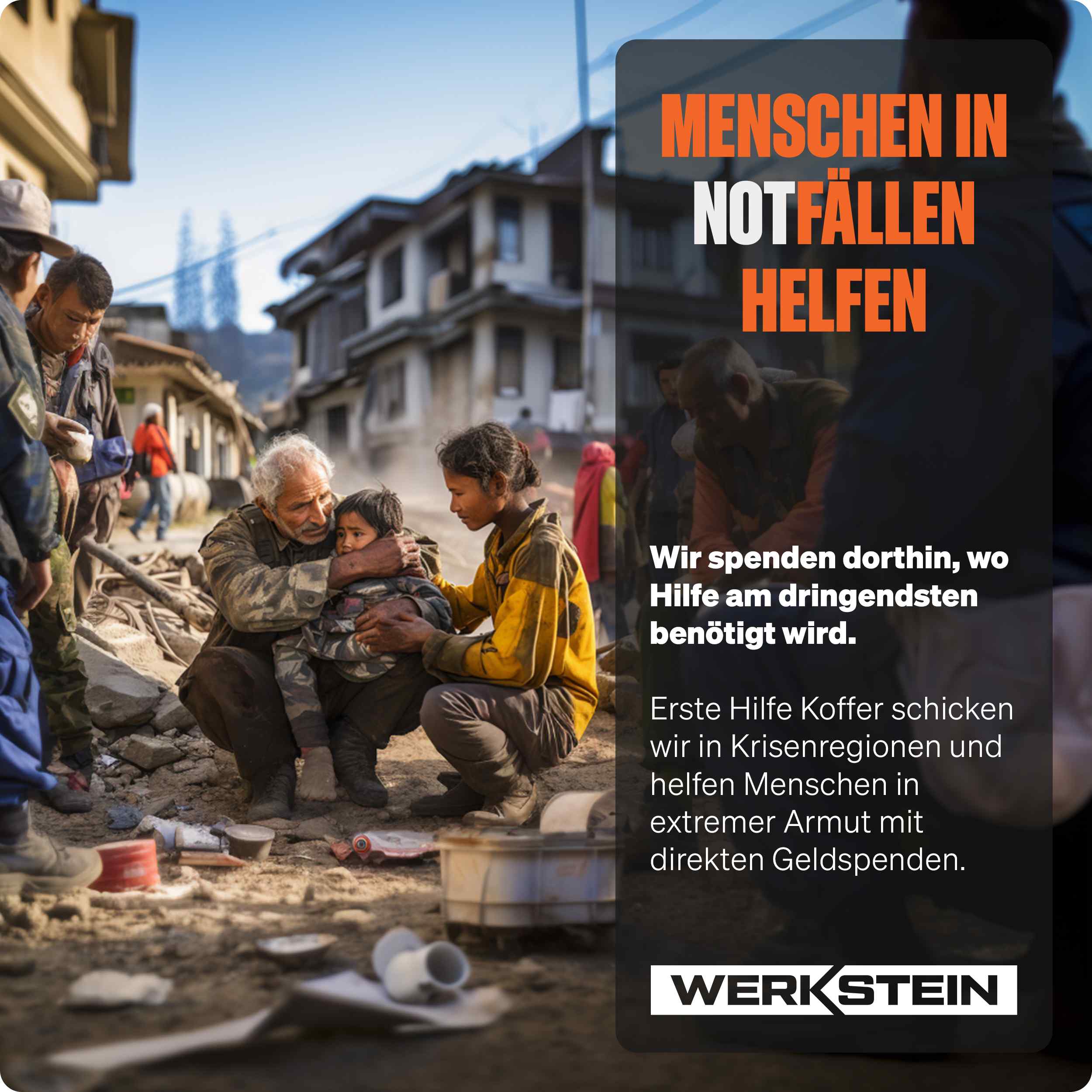 Soziales Engagement von Werkstein – Erste-Hilfe-Koffer für Krisenregionen und humanitäre Hilfe